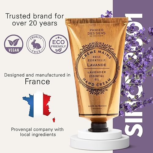 Miniatura 5 de Panier des Sens Crema de manos de lavanda para manos secas y agrietadas con aceite de oliva, fabricada en Francia, 97% natural, 2.6 onzas