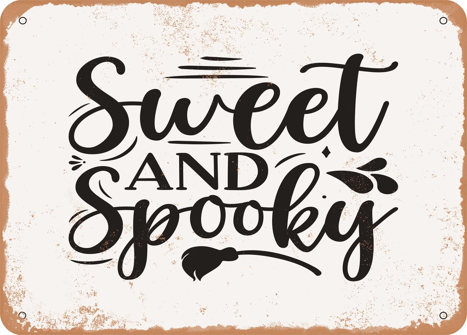 Miaomansenstore Metal Sign - Sweet And Spooky - 2 - Vintage Look Sign Home Decor