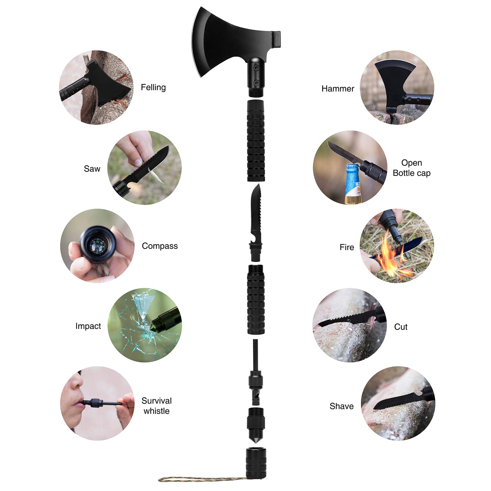 Buy kaforto Camping Axe with Sheath Outdoor Survival Hatchet Tactical