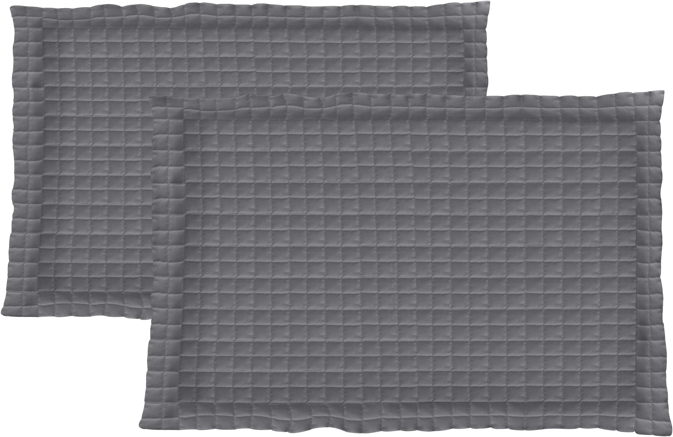 La Vie Moderne Quilted 1800 Thread Count Microfiber Pillow Shams | Set of 2 | King/Gray