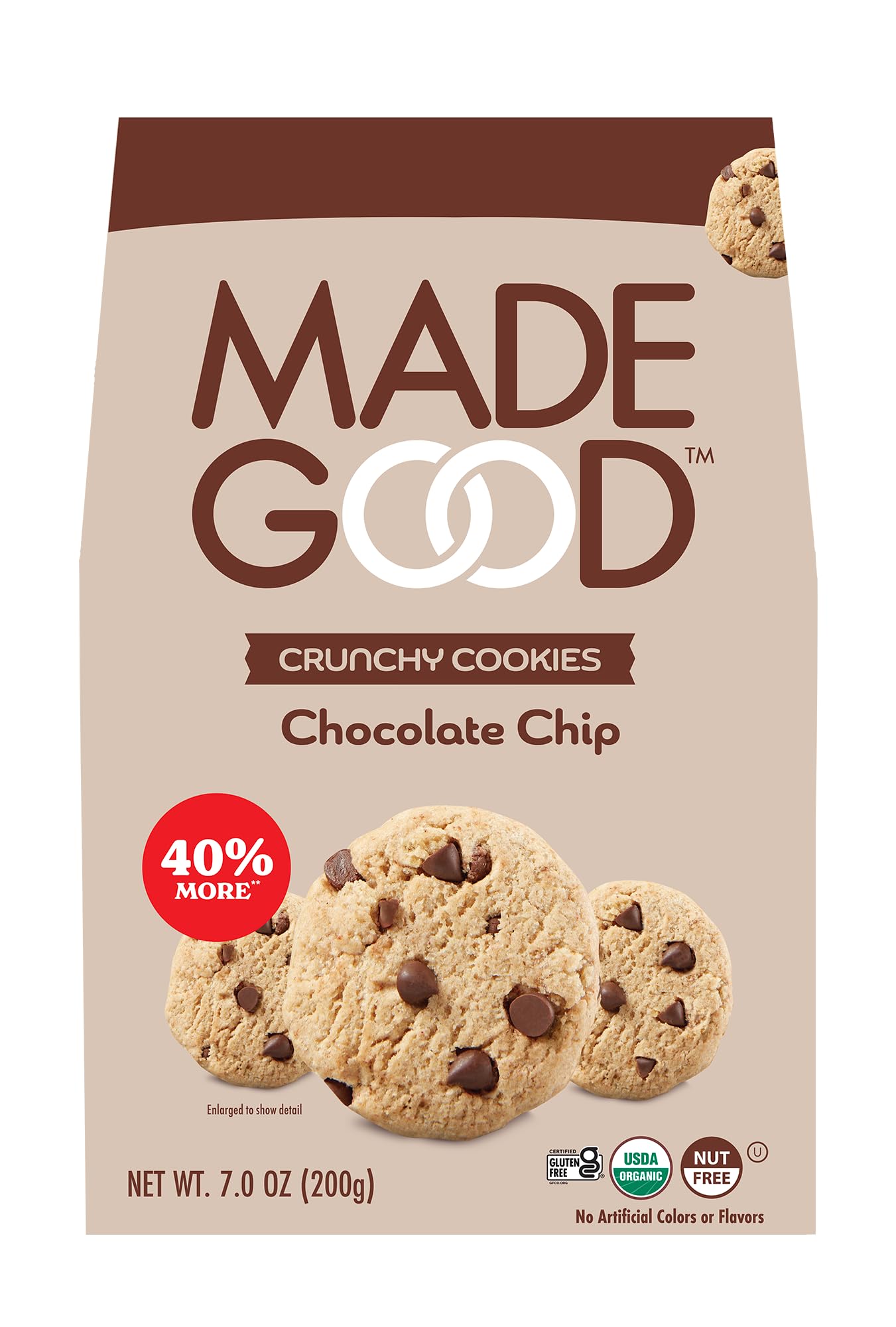 Madegood Organic Chocolate Chip Cookies, 7 Oz