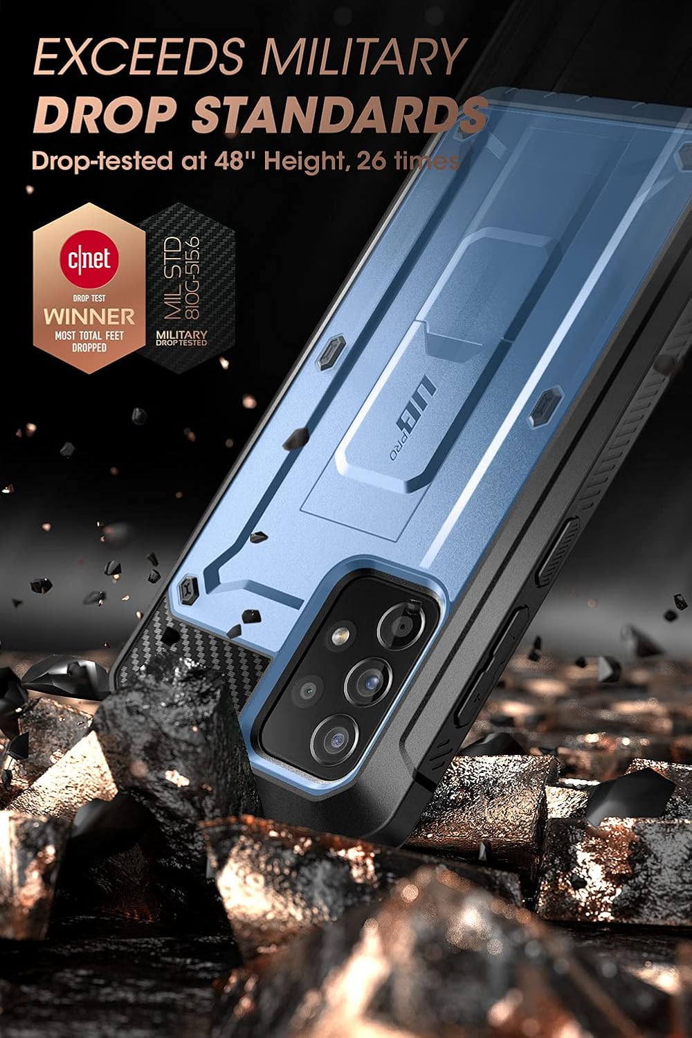 Supcase Outdoor Case for Samsung Galaxy A52/A52s 5G Mobile Phone Bumper Case 360 Degree Protective Cover [Unicorn Beetle Pro] with Integrated Screen Protector (Blue) - Image 2