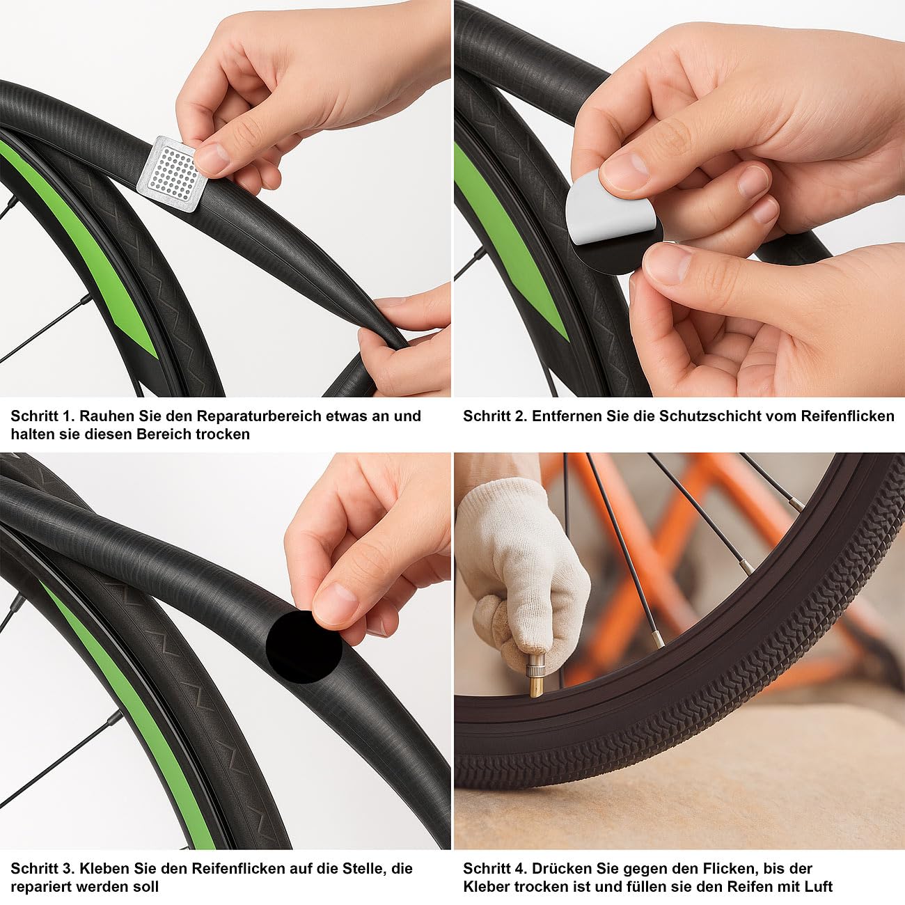 Semptec Urban Survival Technology attrezzo bici: Set da 4 Strumento multitool per bicicletta 16in1, con kit di riparazione per pneumatici, borsa (set di attrezzi bicicletta)