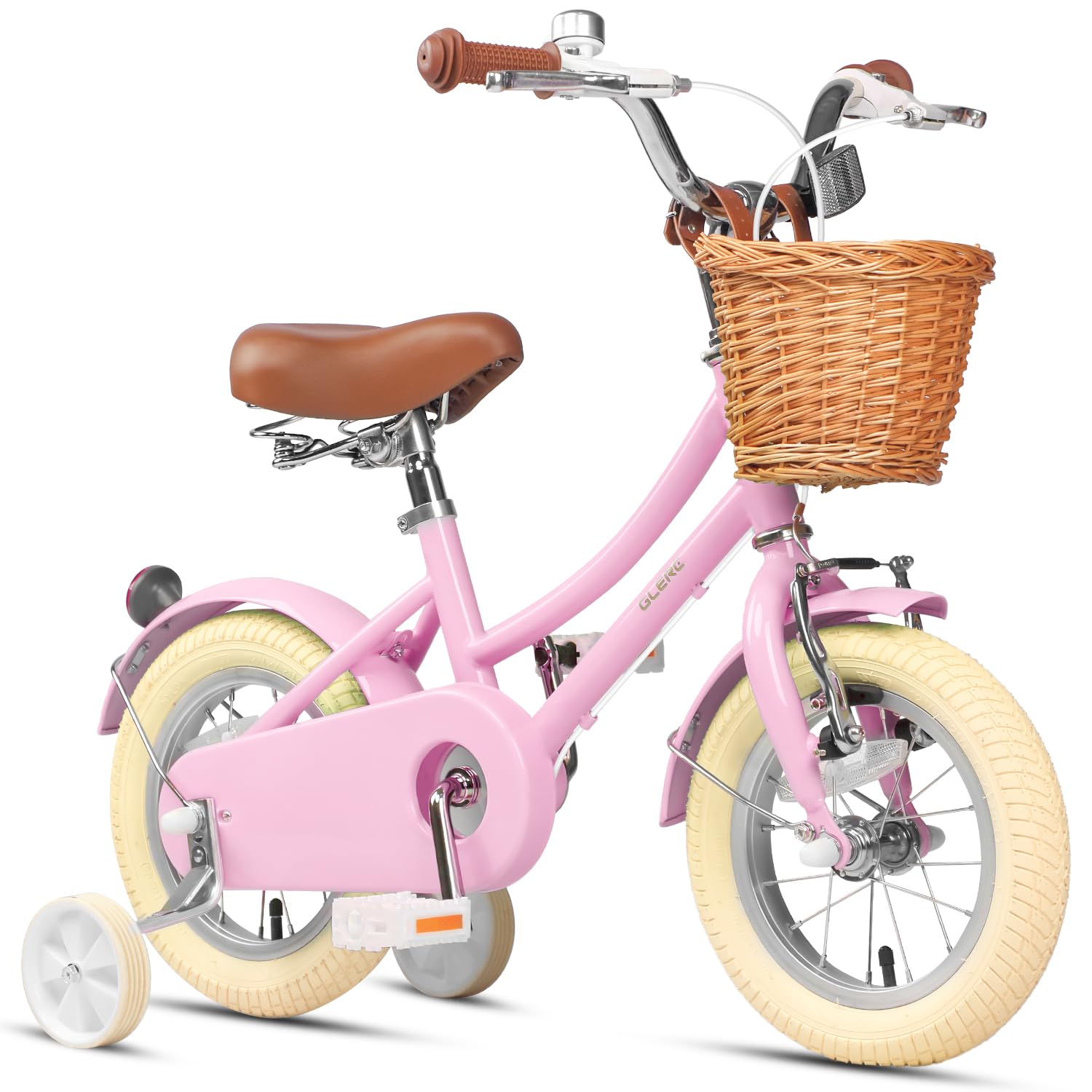 Sponsored Ad – Glerc Little Molly 12-20 Inch Kids Retro Girls Bike for 2-13 Year Old with Wicker Basket & Stabilisers/Kickstand, Multiple Colors