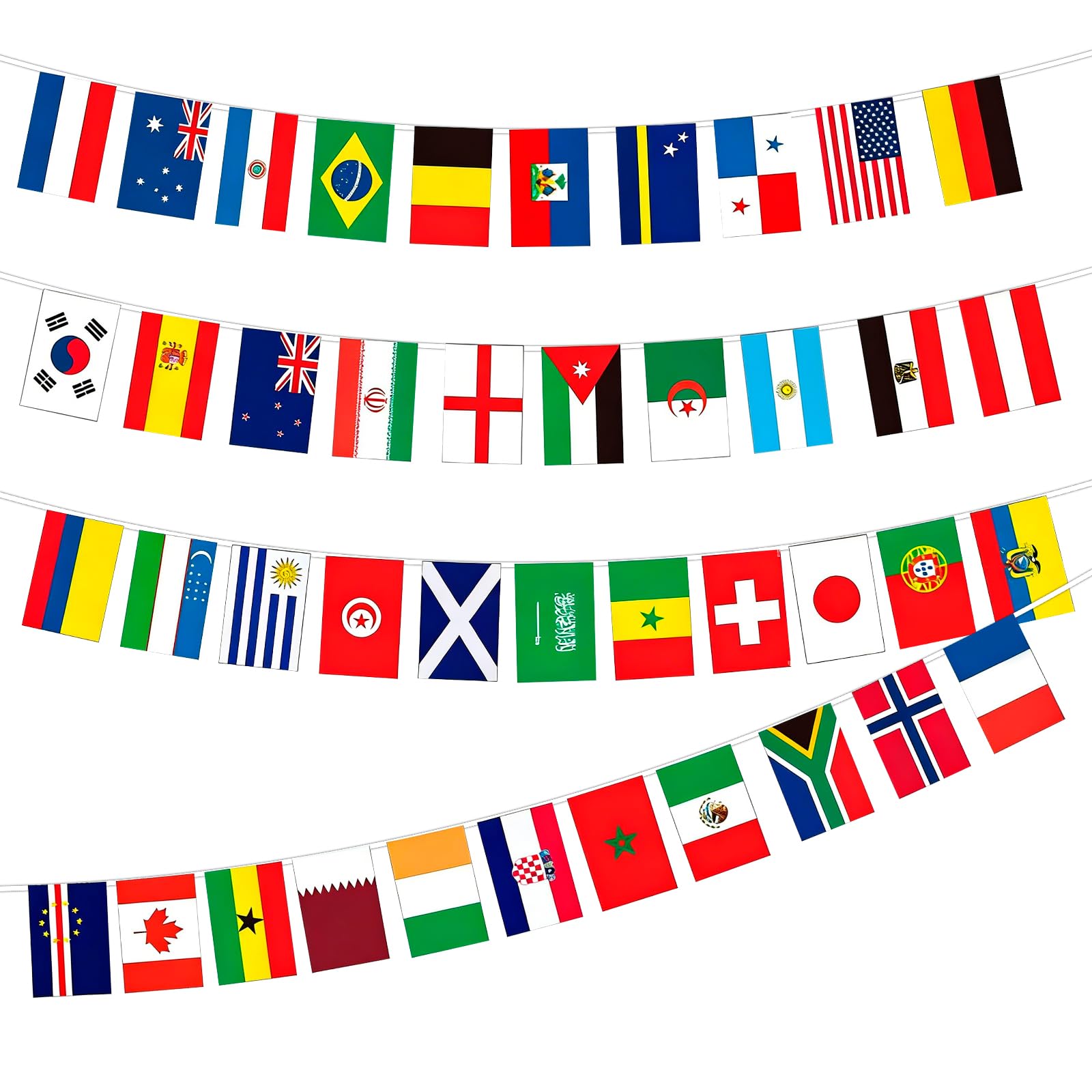 Campeonato Mundial 2026 Banderines 42 países 10 m decoración fiesta fútbol Alemania