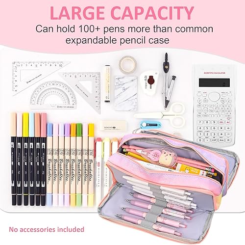 Miniatura 4 de Estuche grande para lápices, gran capacidad, estuche organizador de lápices de arco iris, bonita caja de lápices, bolsa para bolígrafos para