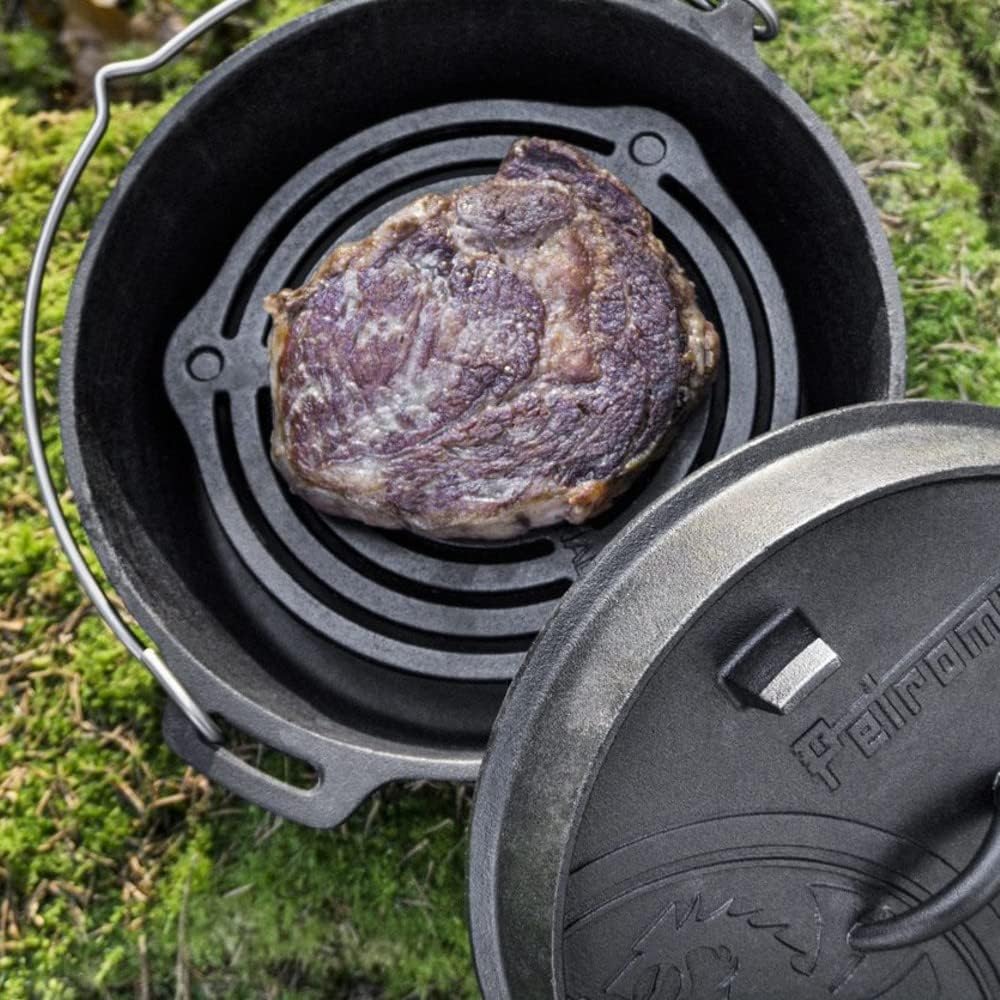 Petromax Cast Iron Stack Grate for Dutch Ovens, Prevent Bottom Burning and Evenly Distribute Heat, Can Also Place Directly in The Campfire or on The Table as a Trivet