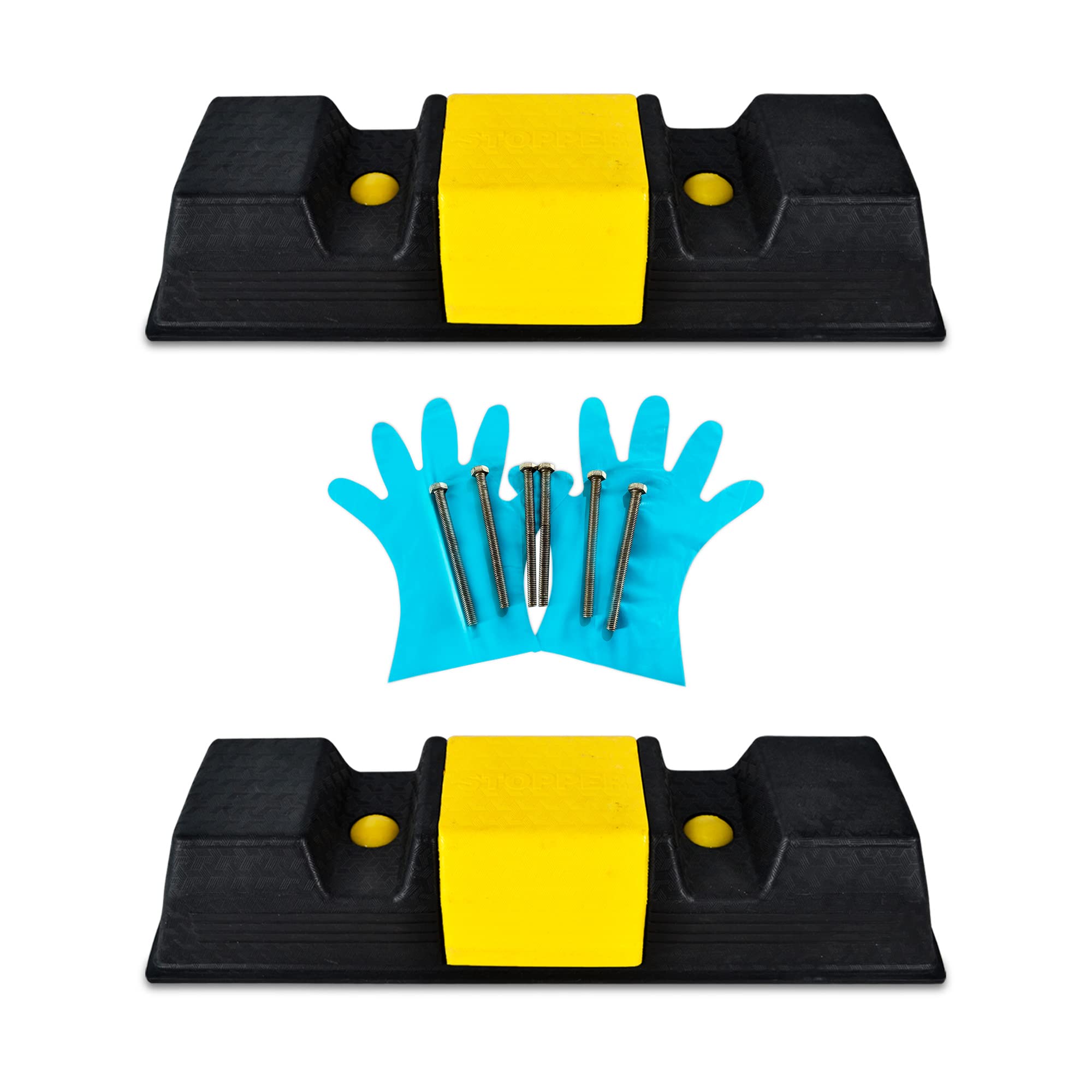 K T I® Plastic Parking Stopper for Garage Floor, Blocks Car Wheels and Stops the Tires - Pack of 2 (500 X 100 X 150)-picture-32