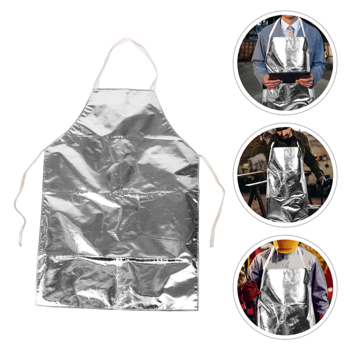 Gadpiparty Hitzeschutz Schürze aus Aramid Aluminium Verstellbare Träger Wärmeisolierend für Schmelzarbeiten und Hohe Risiken