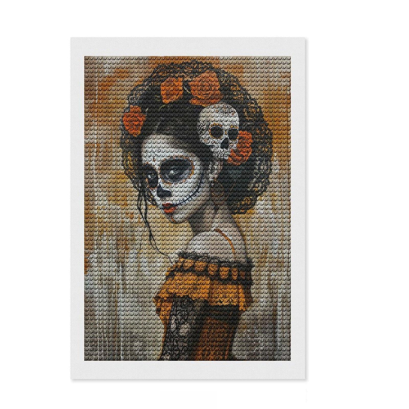 Junmoney Halloween XIX Full Drill Diamond Painting Kit 8"x12", Easy to Enjoy, Mindful Craft Project, Relaxing DIY, Canvas Picture