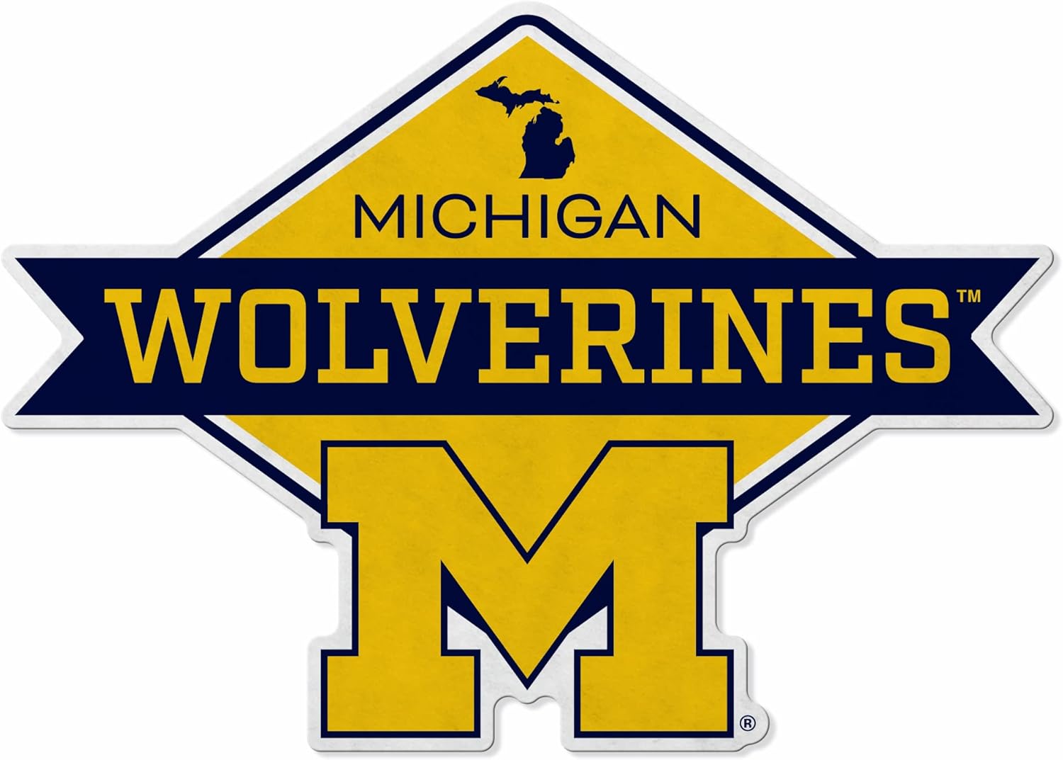 rico industries ncaa shape cut pennant shape cut pennant - home and living room décor - soft felt ez to hang michigan wolverines diamond