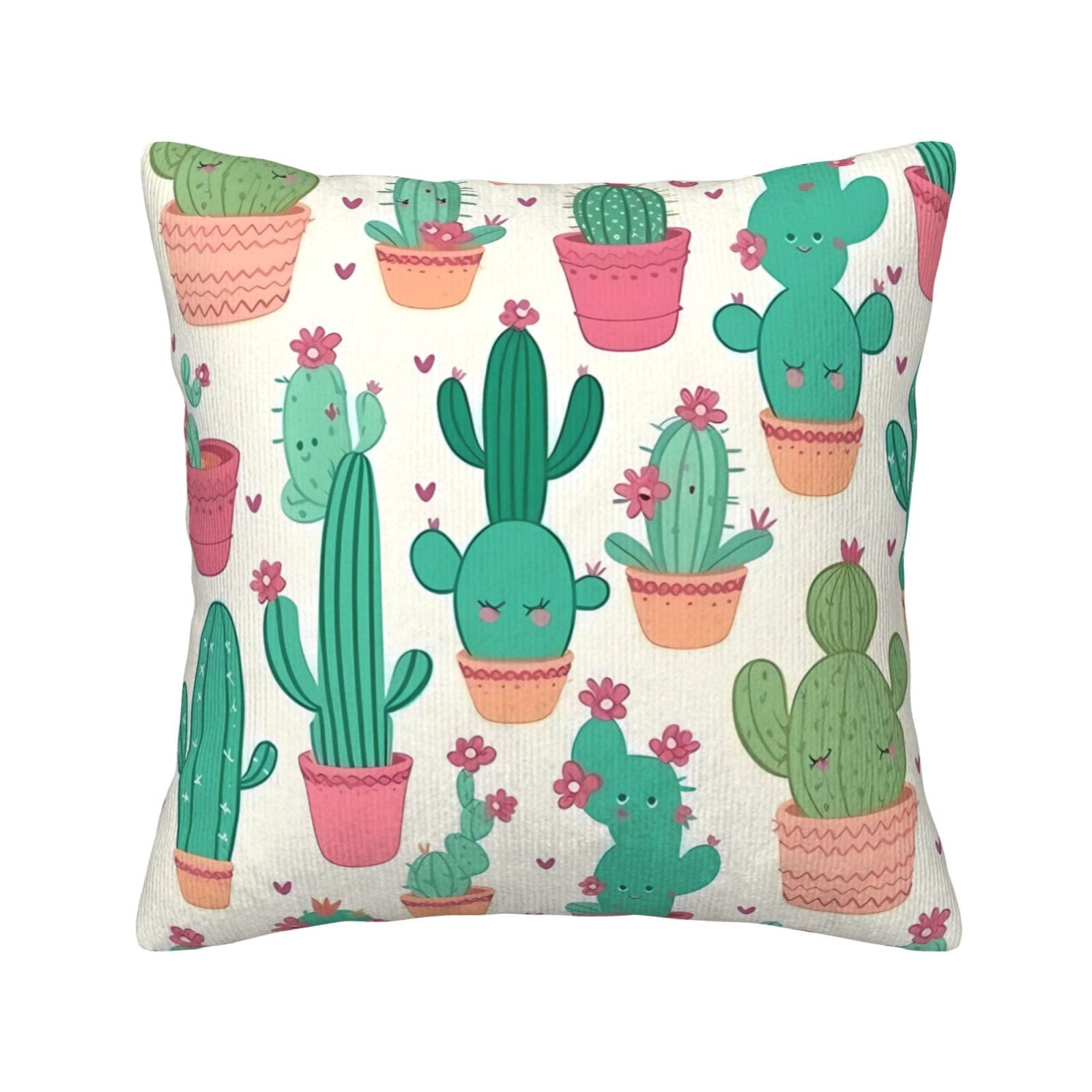 Housse de coussin cactus en velours côtelé pour créer un salon cocooning et chaleureux