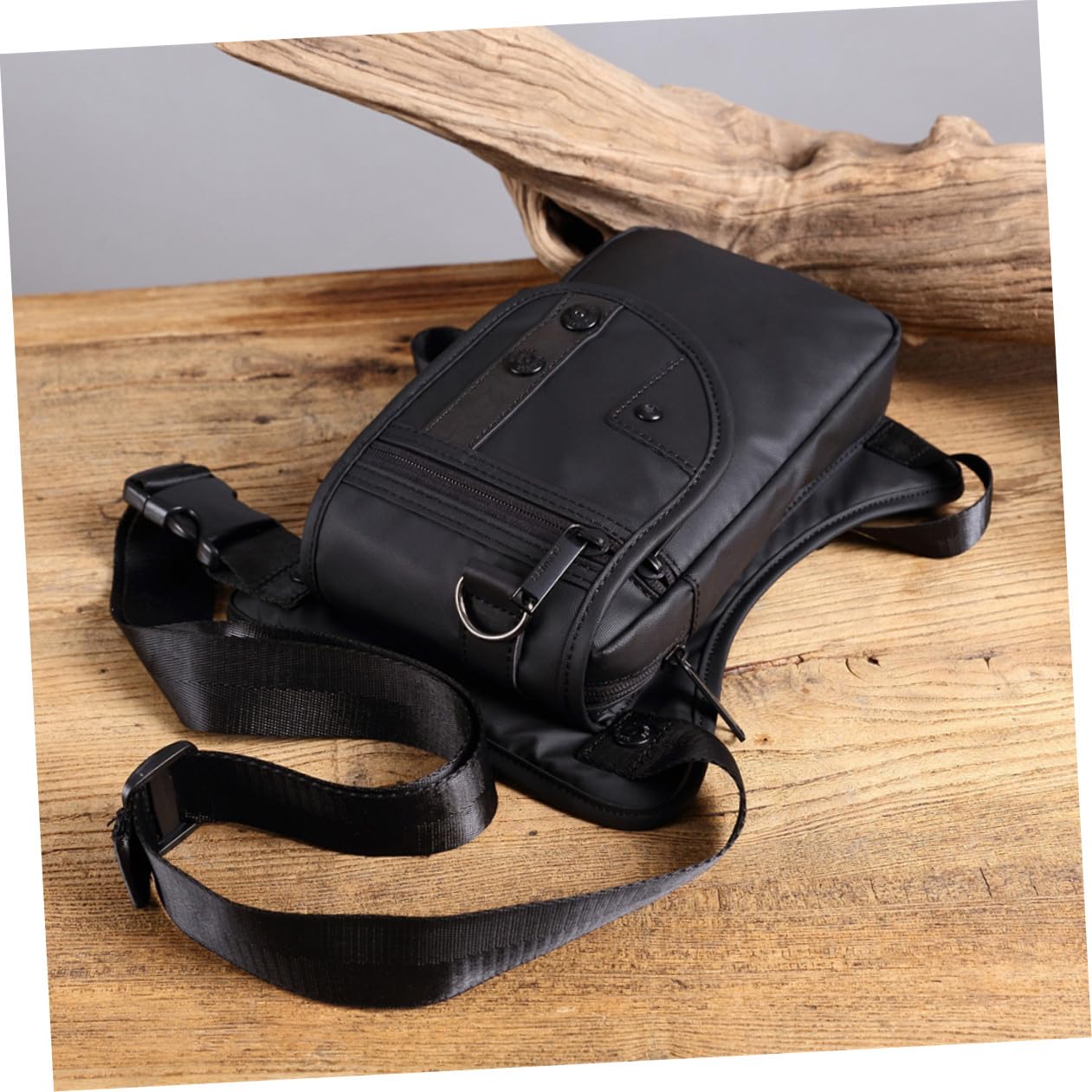 Riñonera Multifuncional Negra para Hombre, Bolsa de Oxford