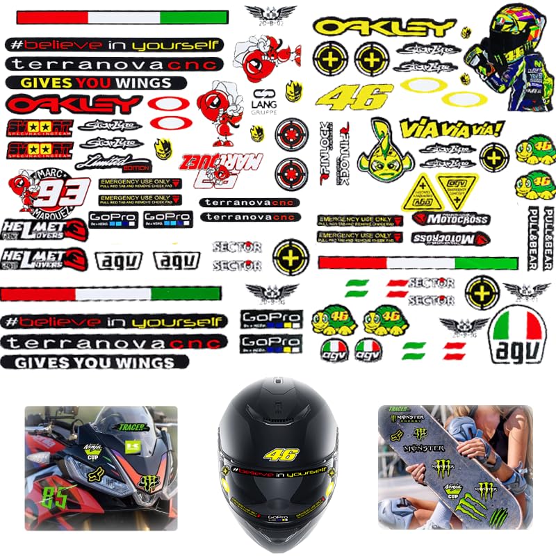 Yolzhxe 6 Pièces Autocollant Moto, Imperméable Autocollant