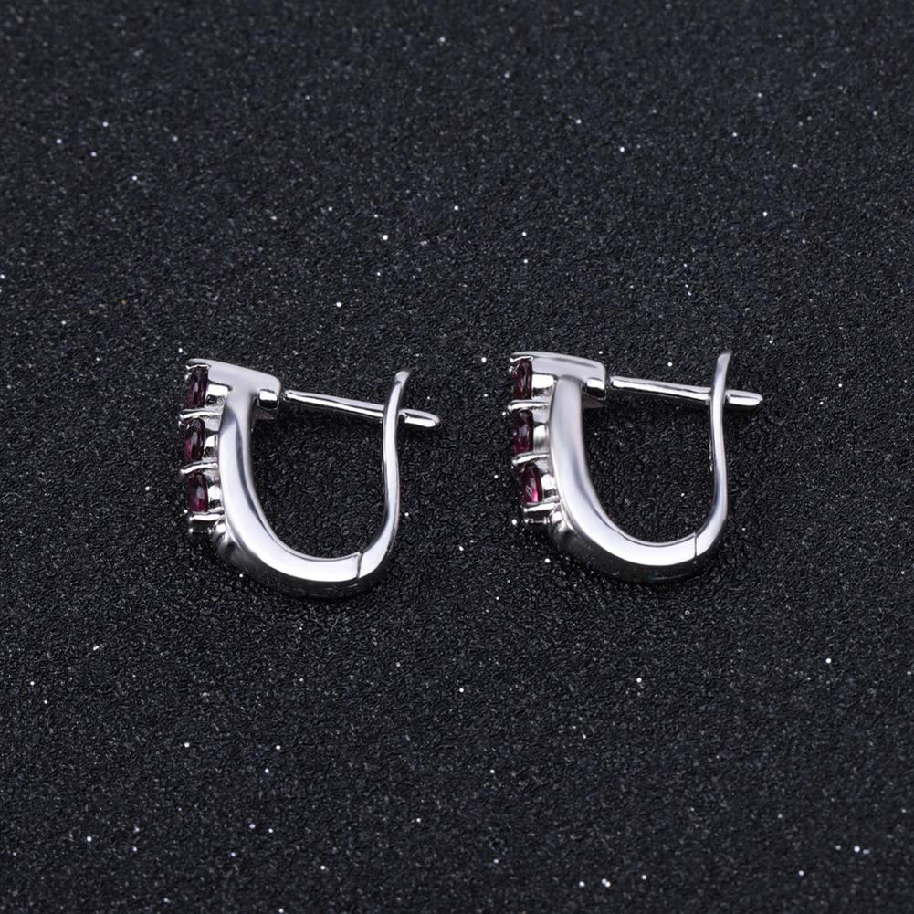 Orecchini a bottone in cristallo, orecchini for donne ragazze, regali for sorelle, orecchini a nastro in argento sterling 925 for donne 1,57 carati con pietre preziose naturali rodolite gioielli da sp