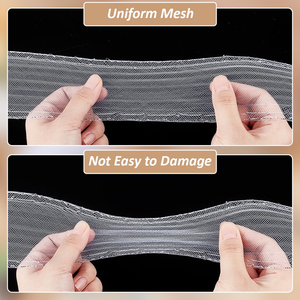 NBEADS 25 meter stijve paardenhaar vlecht, paardenhaar mesh vlecht trim ongeveer 7,5 cm breed polyester stijve linten voor uitbenen naaien trouwjurk jurken rok hoed accessoires, zwart