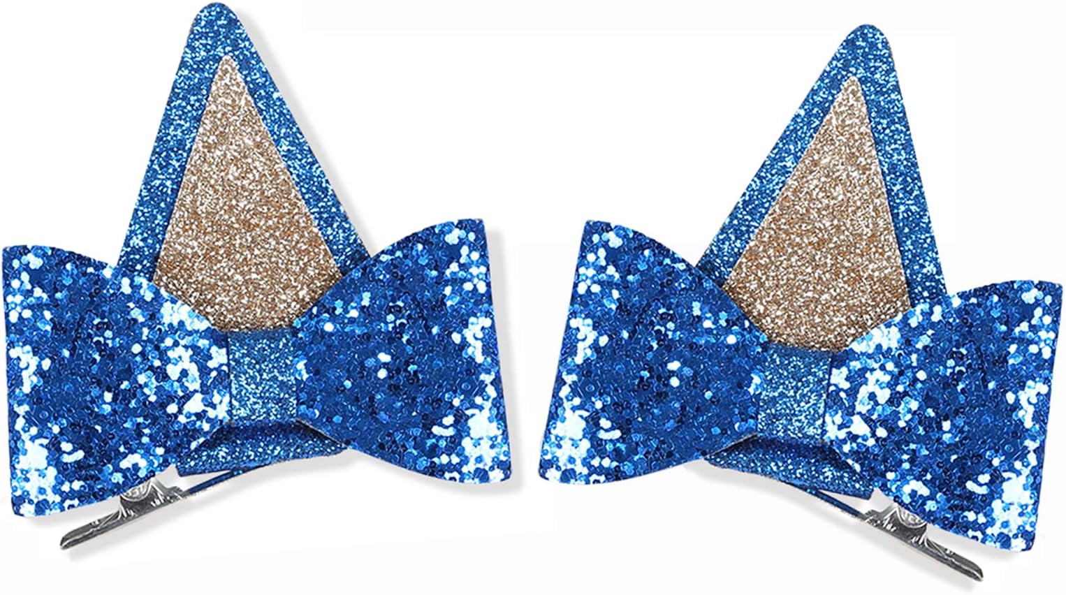 BABORUI 4PCS Bluye Hair Clips for Girls, Glitter Dog Ear