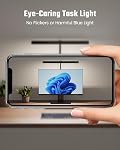 LED Desk Lamp for Office Home, SUPERDANNY Eye-Caring Desk Light with Adjustable Gooseneck, 12W Touch Control Dimmable Brightness, Architect Clamp Lamp with USB Adapter for Reading Study Workbench