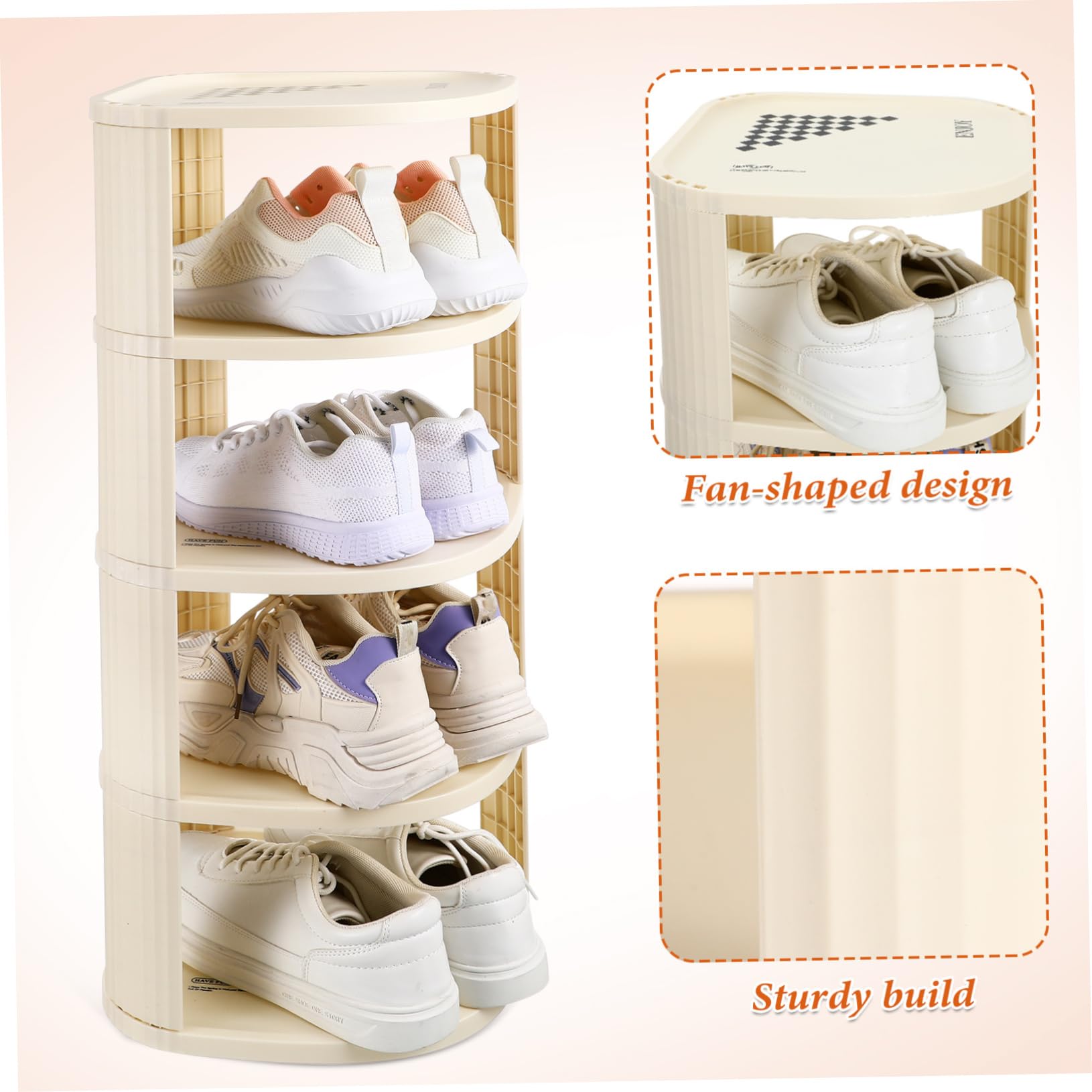 Estante Organizador De Zapatos De 9 Niveles, Zapatero Estrecho De Esquina Hogar, Estructura Vertical De Plástico Resistente Que Ahorra Espacio y Permite Montaje Rápido para Entrada