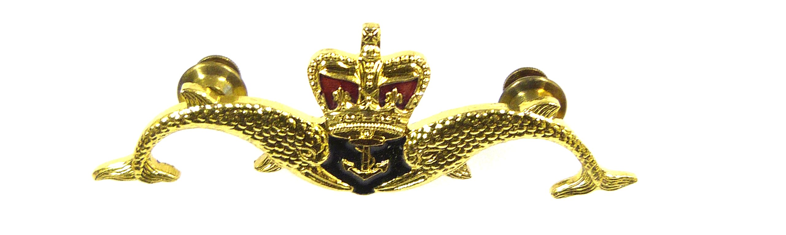 Submariners Submarine Service Royal Navy Genuine Gold plated Dolphins Full Set Large Badge (Double Pin) QMS Overstock