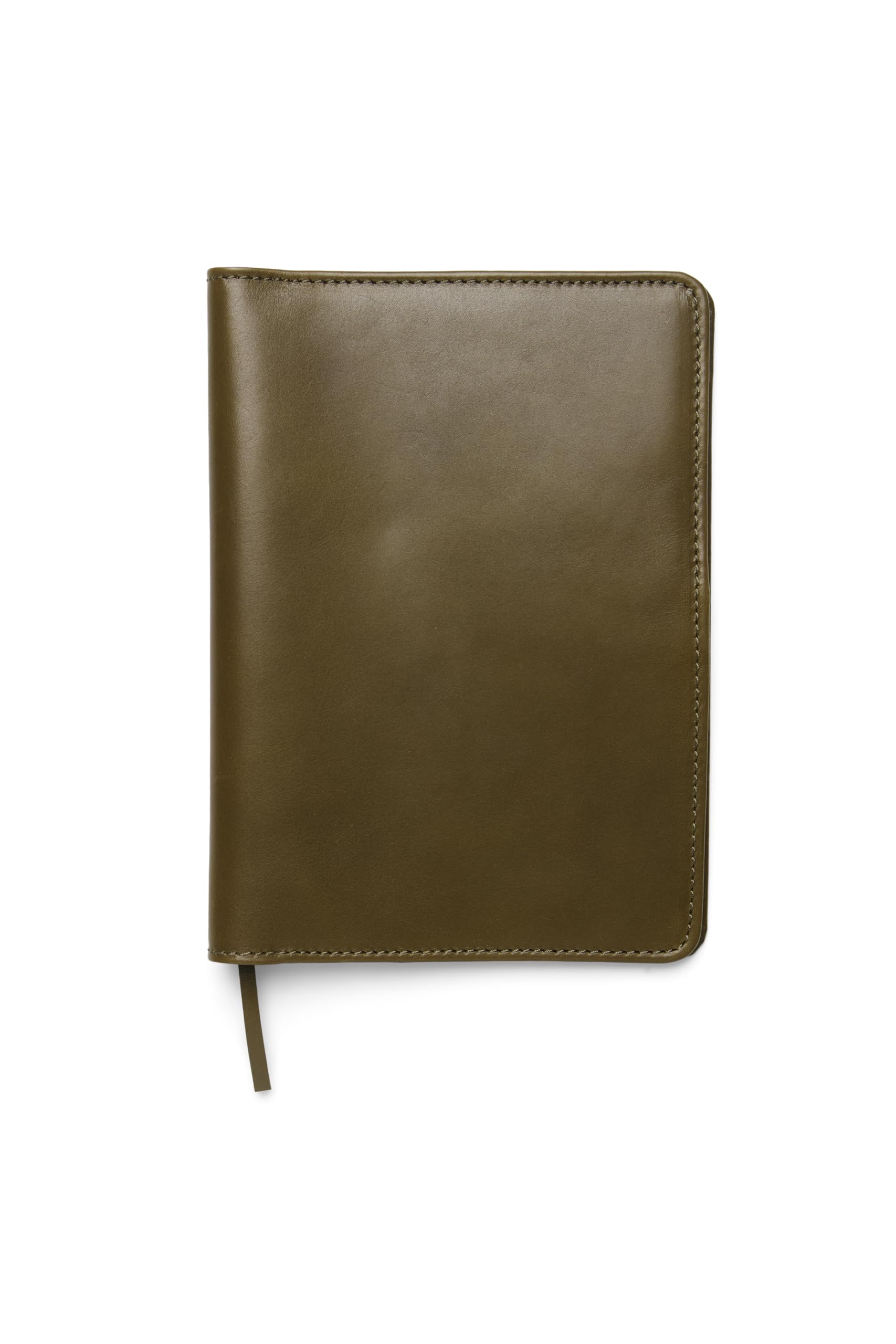 Theodore Copertina in pelle formato A5 – Premium Padfolio per notebook 5,5 x 9 pollici, tasca per carte, portapenne, segnalibro e telefono (verde oliva)