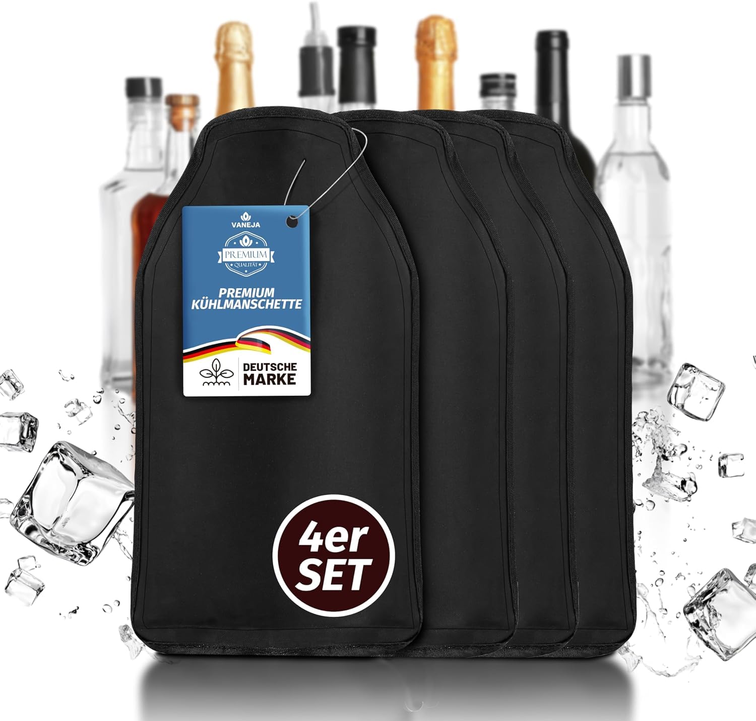 Lot de 4 refroidisseurs de bouteilles – Manchon réfrigérant pour