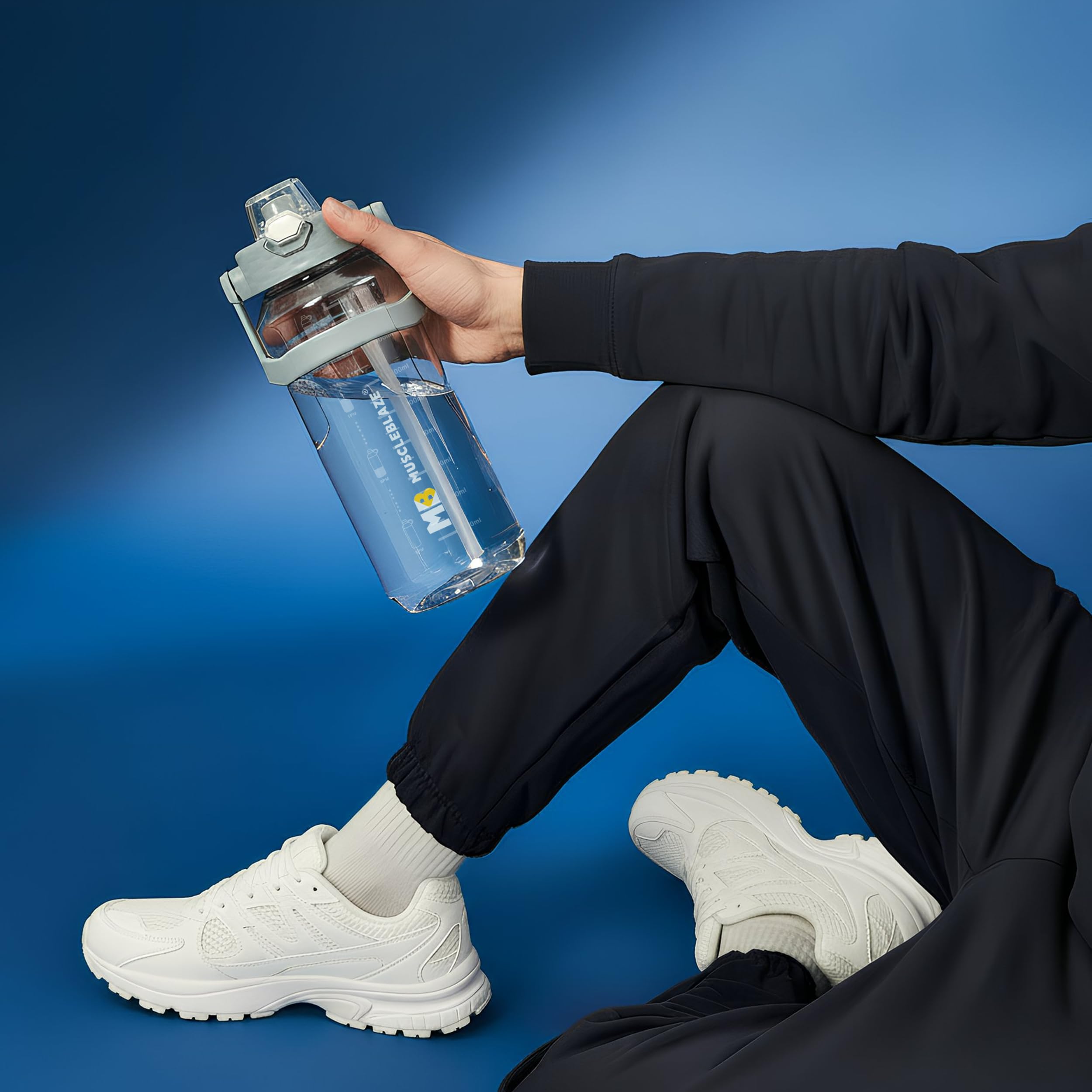 MuscleBlaze Gym Gallon Water Bottle, Grey, 2L — Amazon image 2