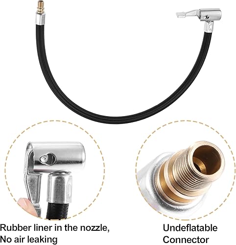 Miniatura 5 de X AUTOHAUX 1 juego de válvula de neumático de nailon flexible de 1575 pulgadas de 1575 pulgadas de conexión de manguera inflador bomba de compresor