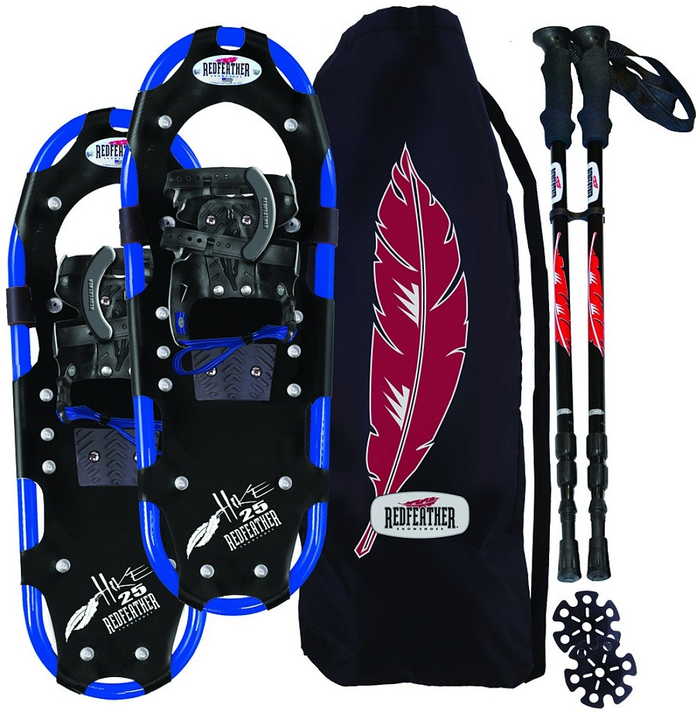 RedFeather Men's HIKE Recreational Series Snowshoe Kit with SV2 Bindings, Ski Poles and Carry Bag -1500