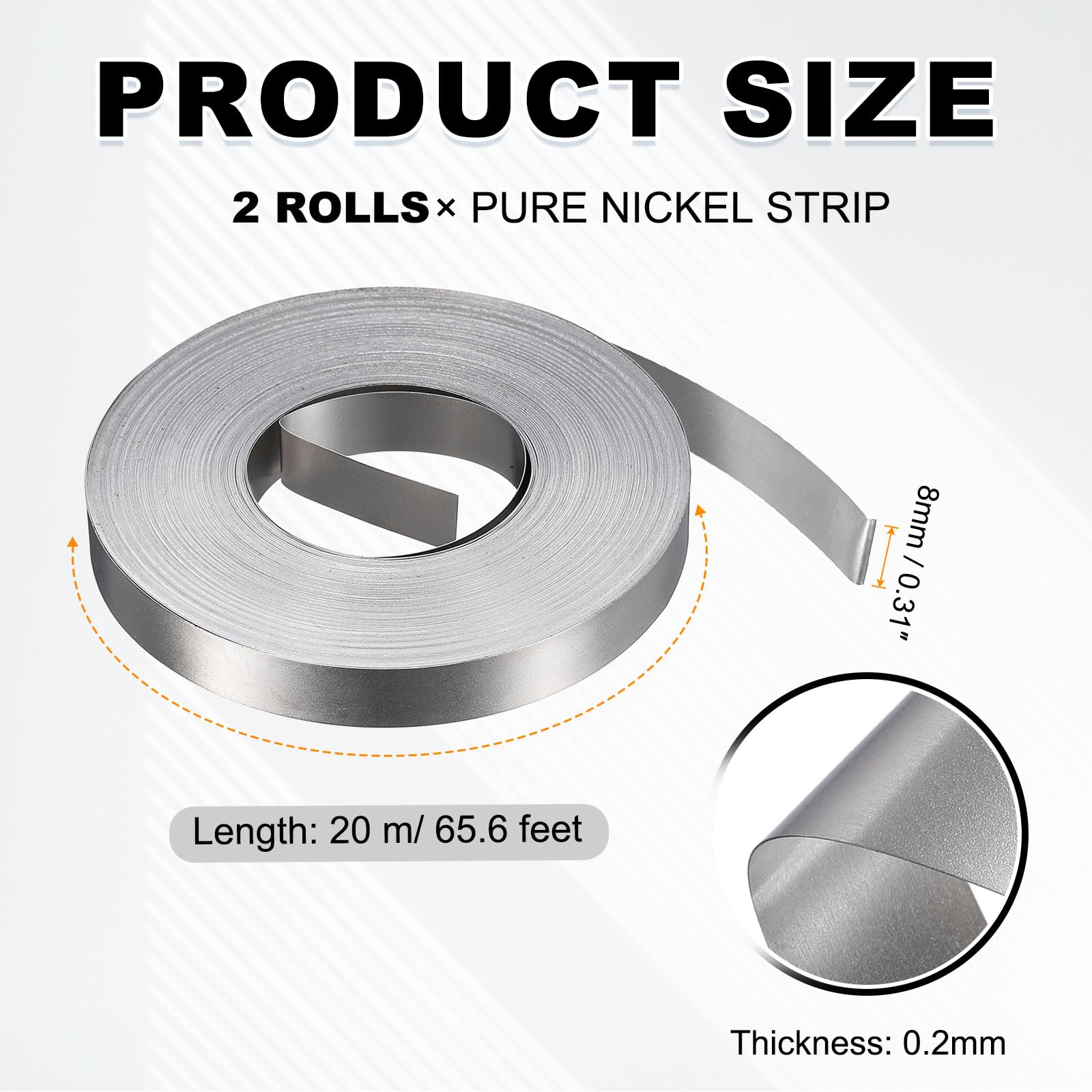HARFINGTON Striscia di nichel puro 2Roll per la saldatura della batteria