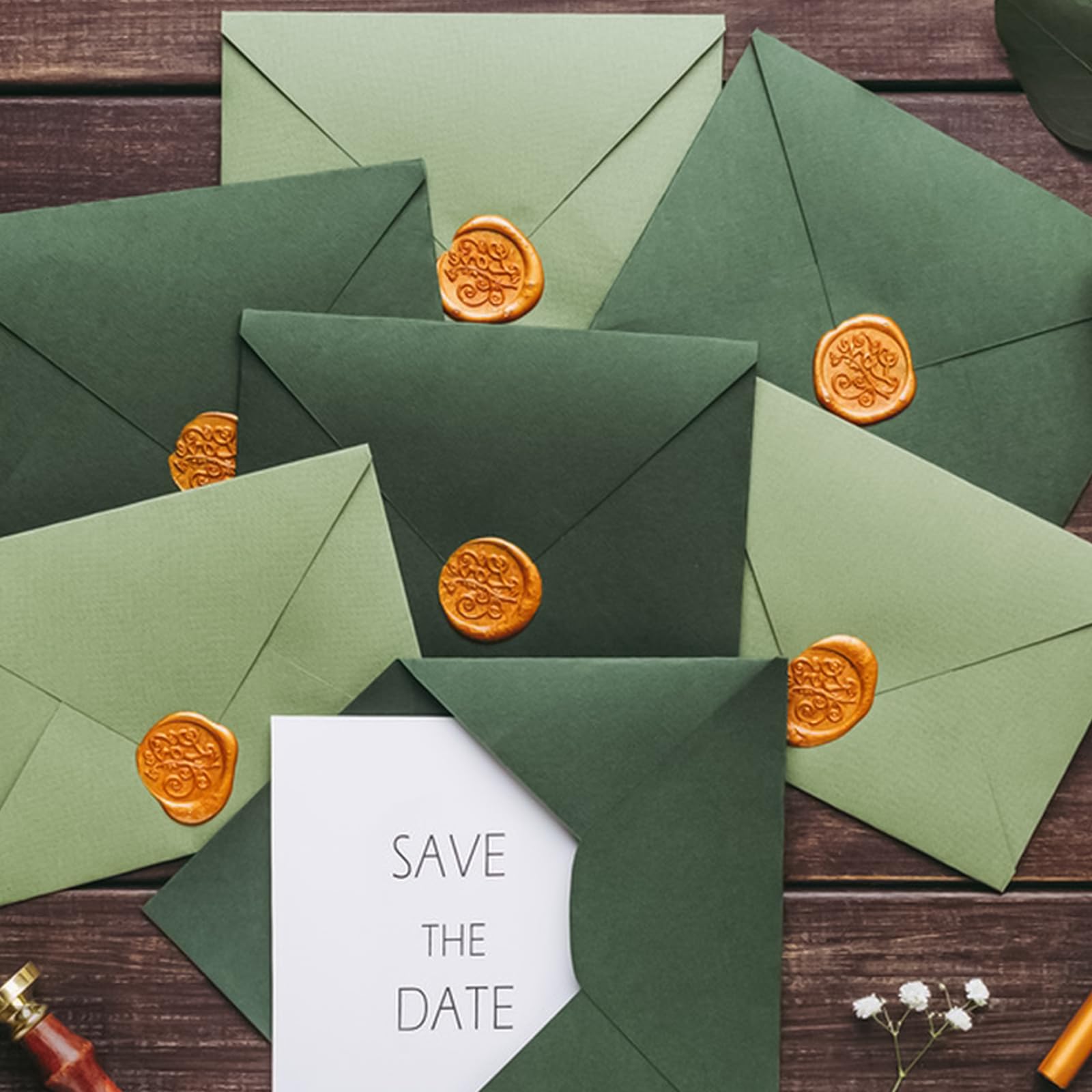 Lot De 200 Cires à Cacheter Vintage Octogonale Nacrée Pour Enveloppes