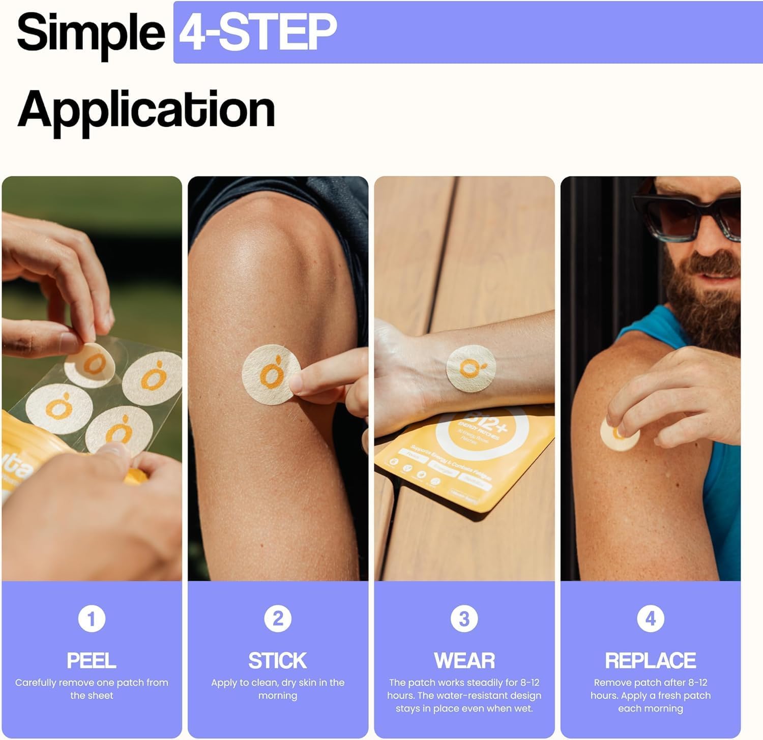 NAD & Collagen Glow Patch Duo | Beauty & Wellness Support Patches for Skin & Hair | NAD Support + Collagen Restore | Gentle, Skin-Friendly, Water-Resistant | 30 Count Each - Image 8