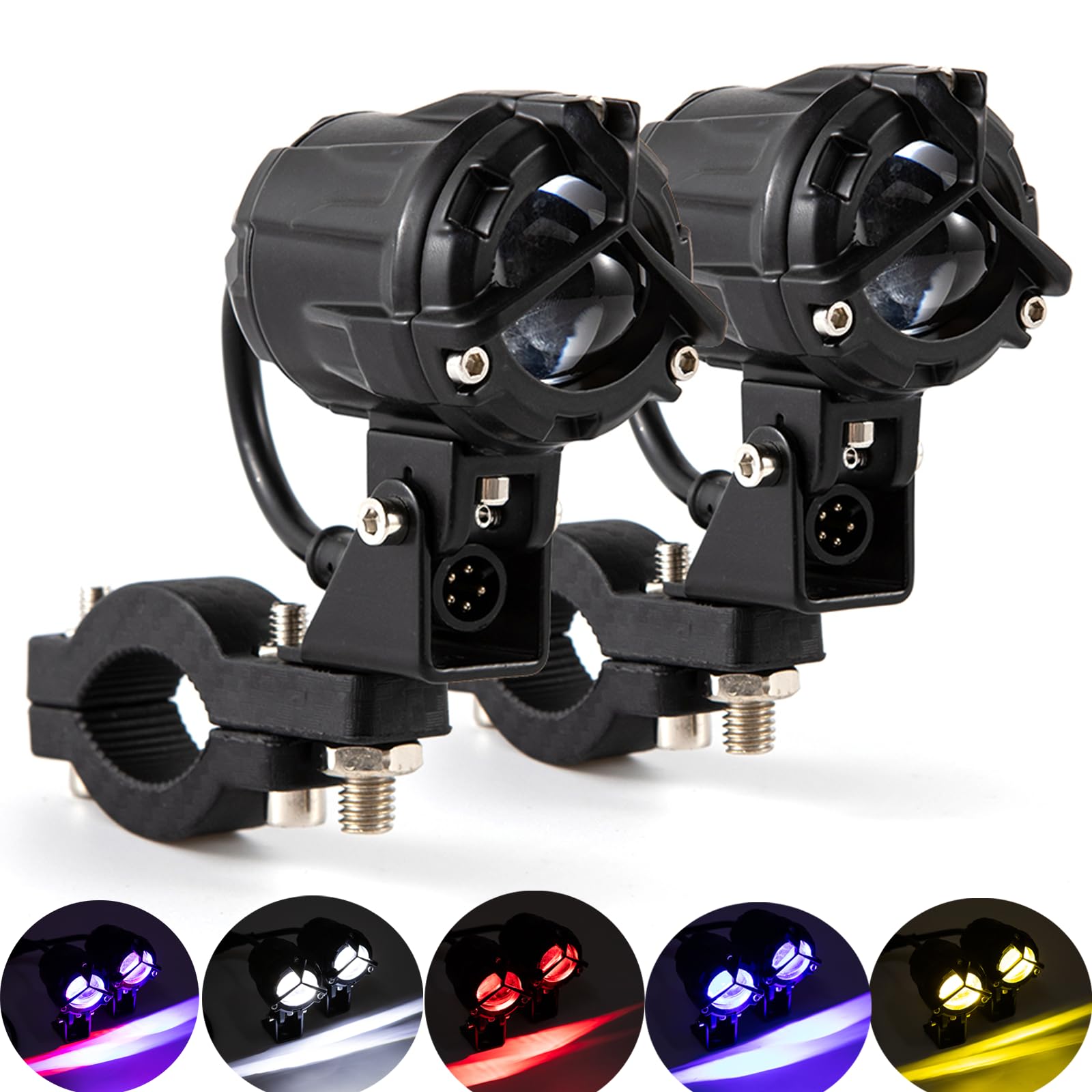 APEBAZY2 PCS fari supplementari moto Universale faretti led moto compatibili con Chopper Bobber Cruisers Cafe Racer ATV SUV