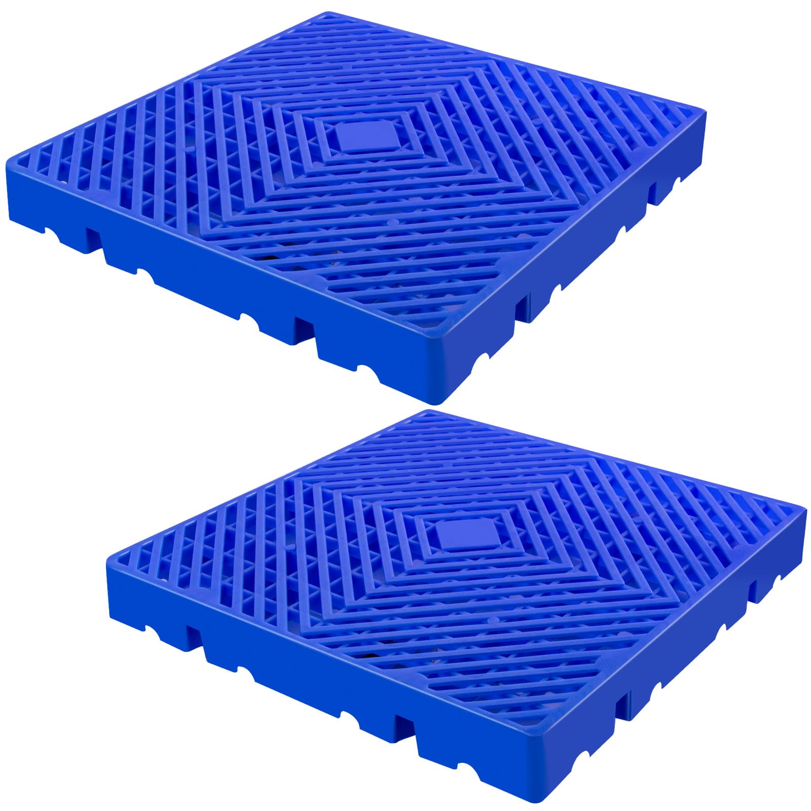 2pcs Plastic Pallets for Basement Storage Lightweight Plastic Pallets with Plastic Grate Nestable Plastic Pallets for Indoor and Outdoor Waterproof Storage (2pcs-15.74 * 15.74 * 1.96in)