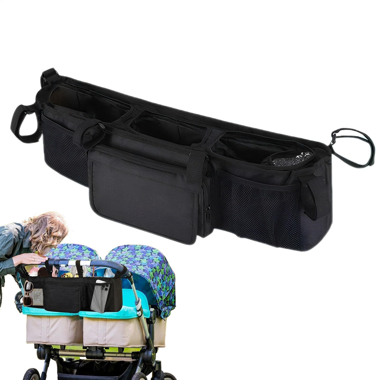 Porte-Gobelet Pour Poussette Double Organisation Légère Avec 3