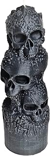 Pure Beeswax Candle - All Natural - Handmade - Naturally Scented - Sustainable - Non-Toxic - Plant Based Dye - Locally Sourced - Cernunnos Farms Triple Skull Pillar Candle