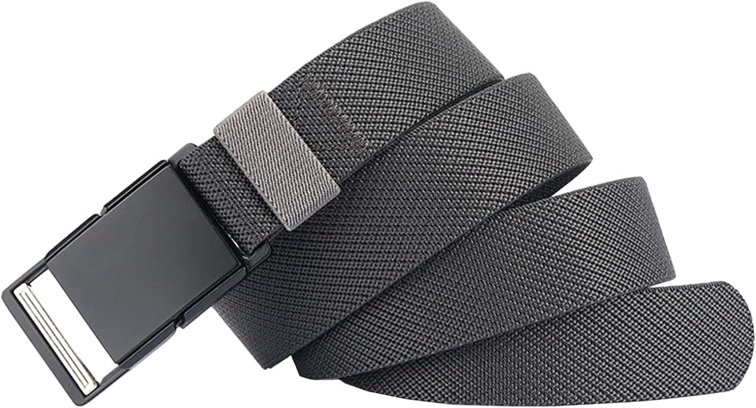 Mens Stretch Belt Quick Release Magnetic Buckle Elastic Webbing Sport Work Golf Belts for Men 1.34inch Wide image 2