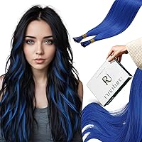 Vista 10 de RUNATURE Extensiones de cabello humano Itip rosa intenso de 22 pulgadas de largo, extensiones de cabello humano con punta en Itip, extensiones