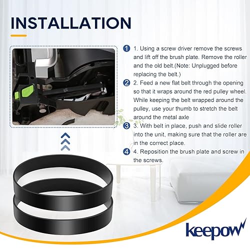 Miniatura 4 de KEEPOW Correas de vacío compatibles con Bissell ProHeat 2X Revolution Pet Pro Aspiradora de alfombras 1986, 2987, 1548F, 1550, 1551, 1964, 2007,
