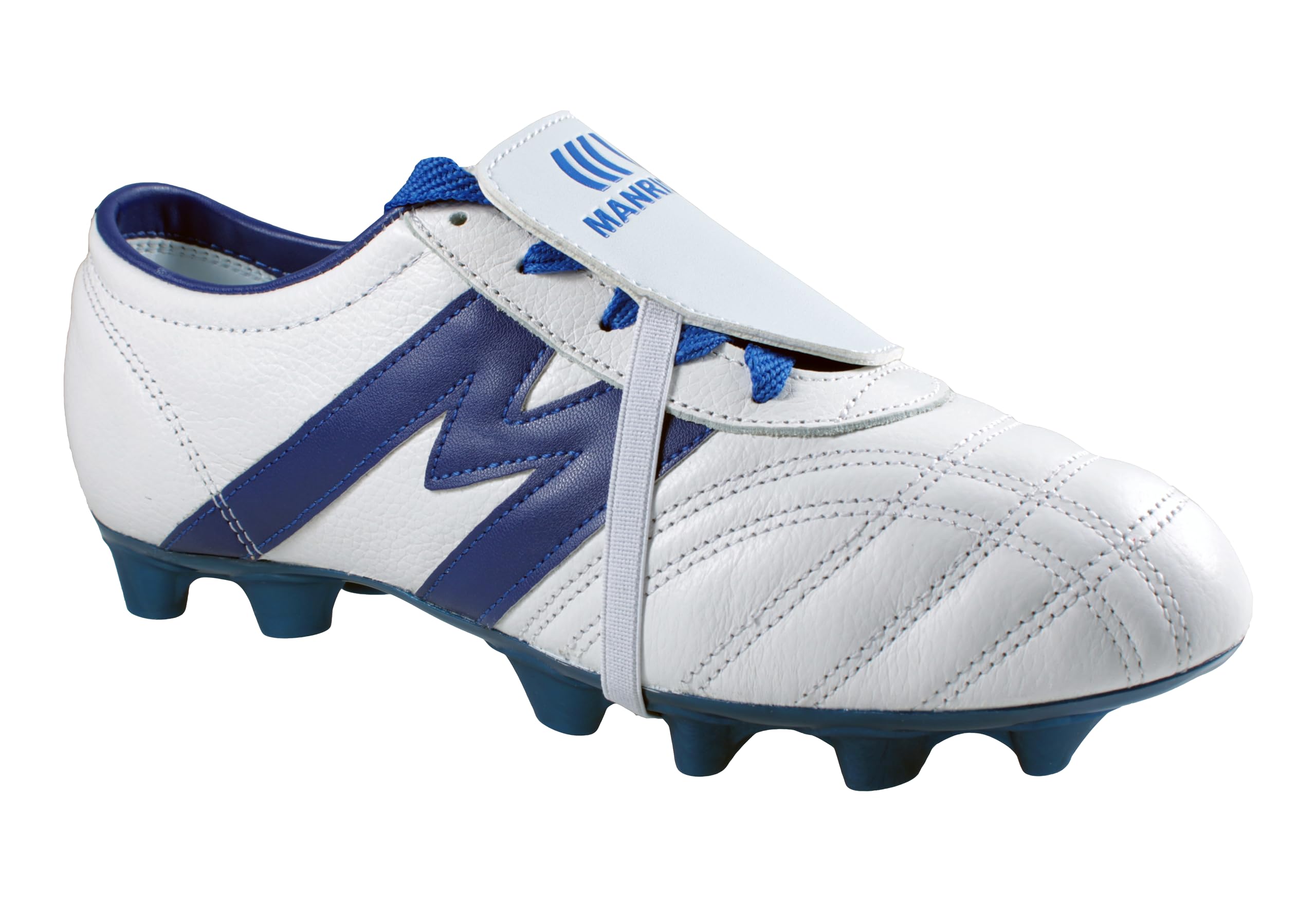 Manriquez Soccer Leather Cleats Original Authentic (11) White/Royal Blue