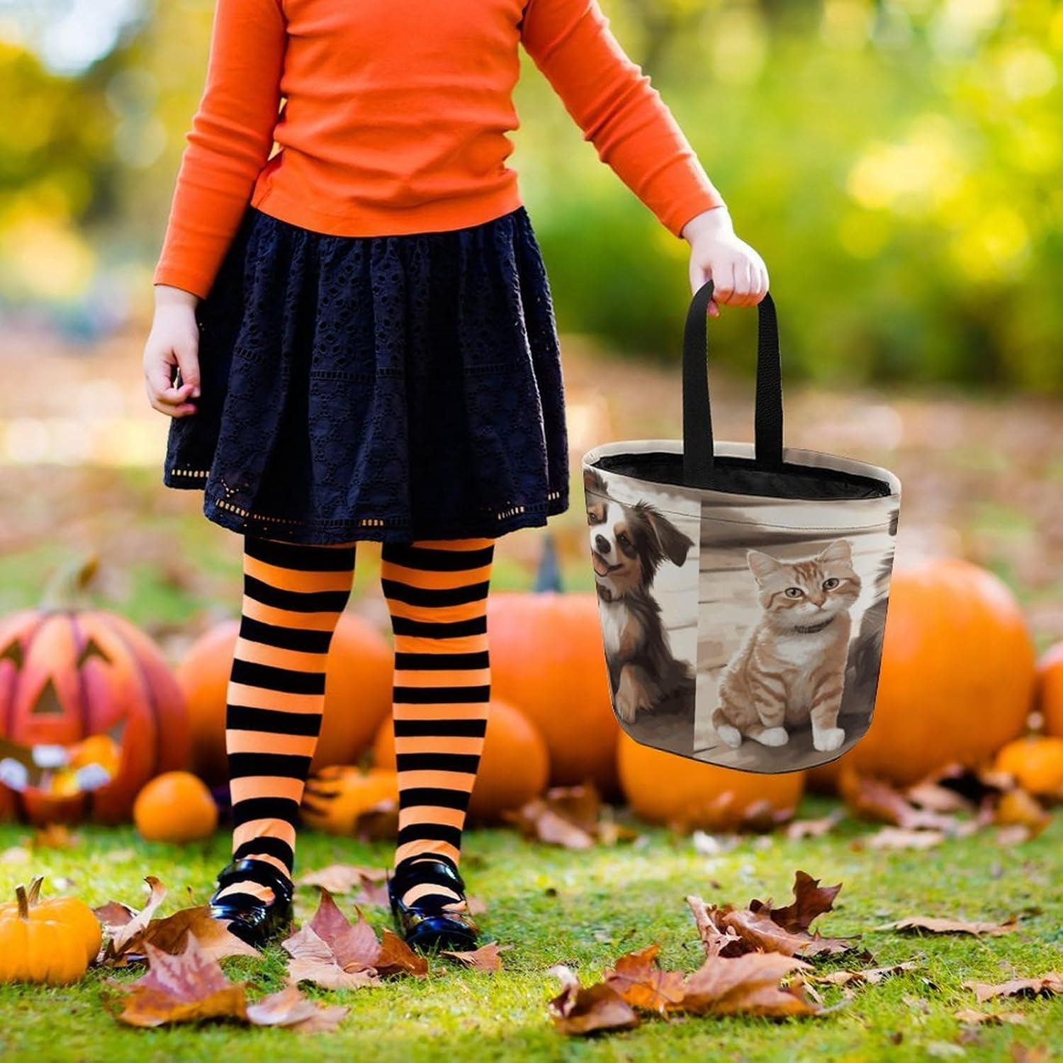 Funny Cat Dog Halloween Trick Or Treat Bag for Party Favor image 2
