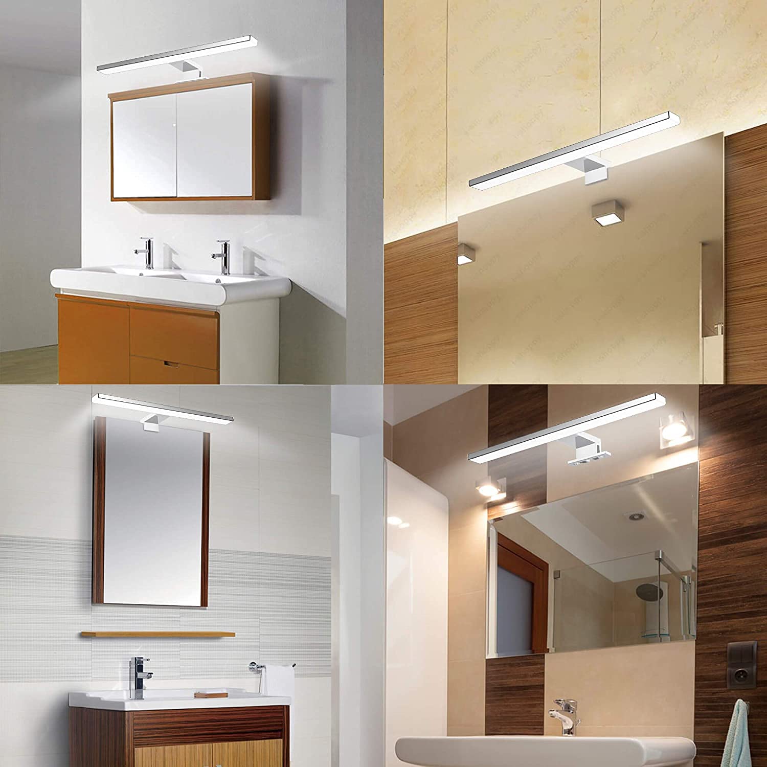 Lámpara LED de Espejo 10W 820LM Lámpara de Baño, Blanco Neutro 4000K Lámpara LED de Pared Luz de Gabinete IP44 230V Luz de Espejo de Baño de 40cm