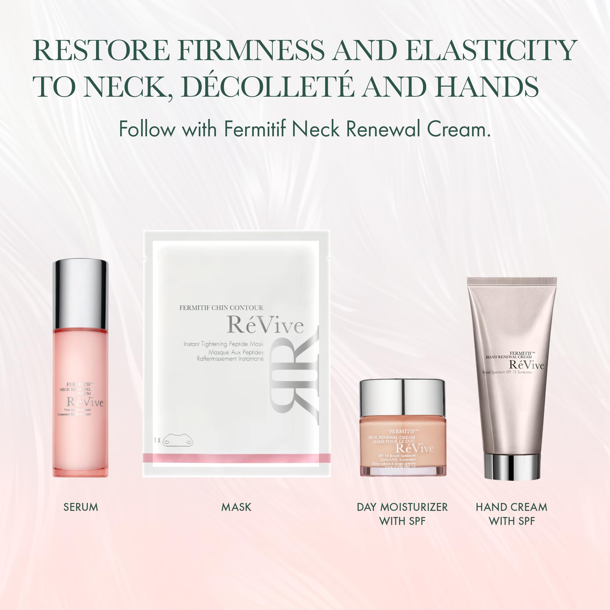 RéVive Neck Firming and Tightening Serum - Fermitif Neck Serum to Restore Skin's Elasticity, Smooth Fine Lines & Boost Collagen - Includes Dual Ended Applicator Brush (1.7 oz)
