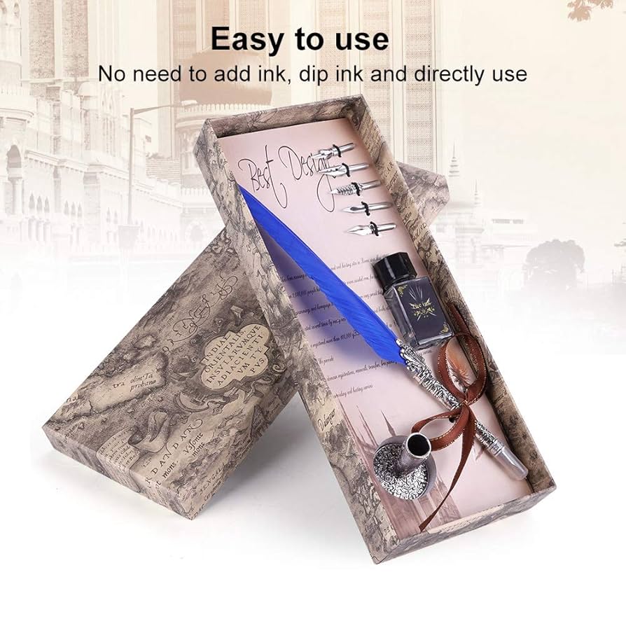 Amazon | Eboxer 万年筆 羽ペンセット フェザー 羽ペン 羽根ペン