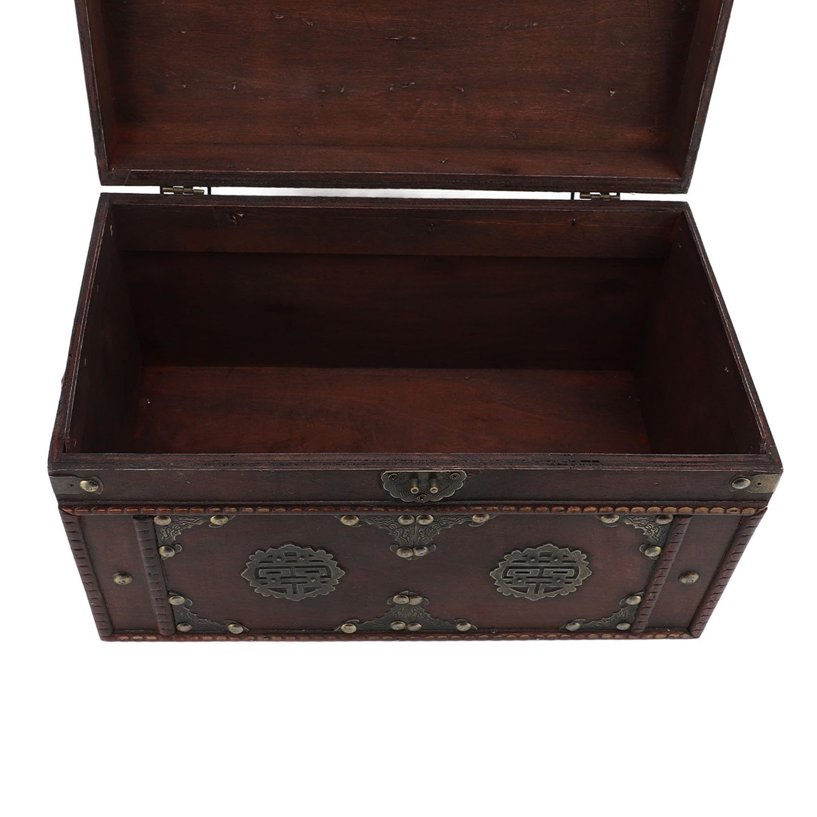 Yctze Drewniane Pudełko na biżuterię w Stylu Vintage, Organizer do Przechowywania w Stylu Retro, Dekoracyjny Pojemnik z ozdobną klamrą, Idealny do Dokumentów z Książkami o Wystroju Wnętrz