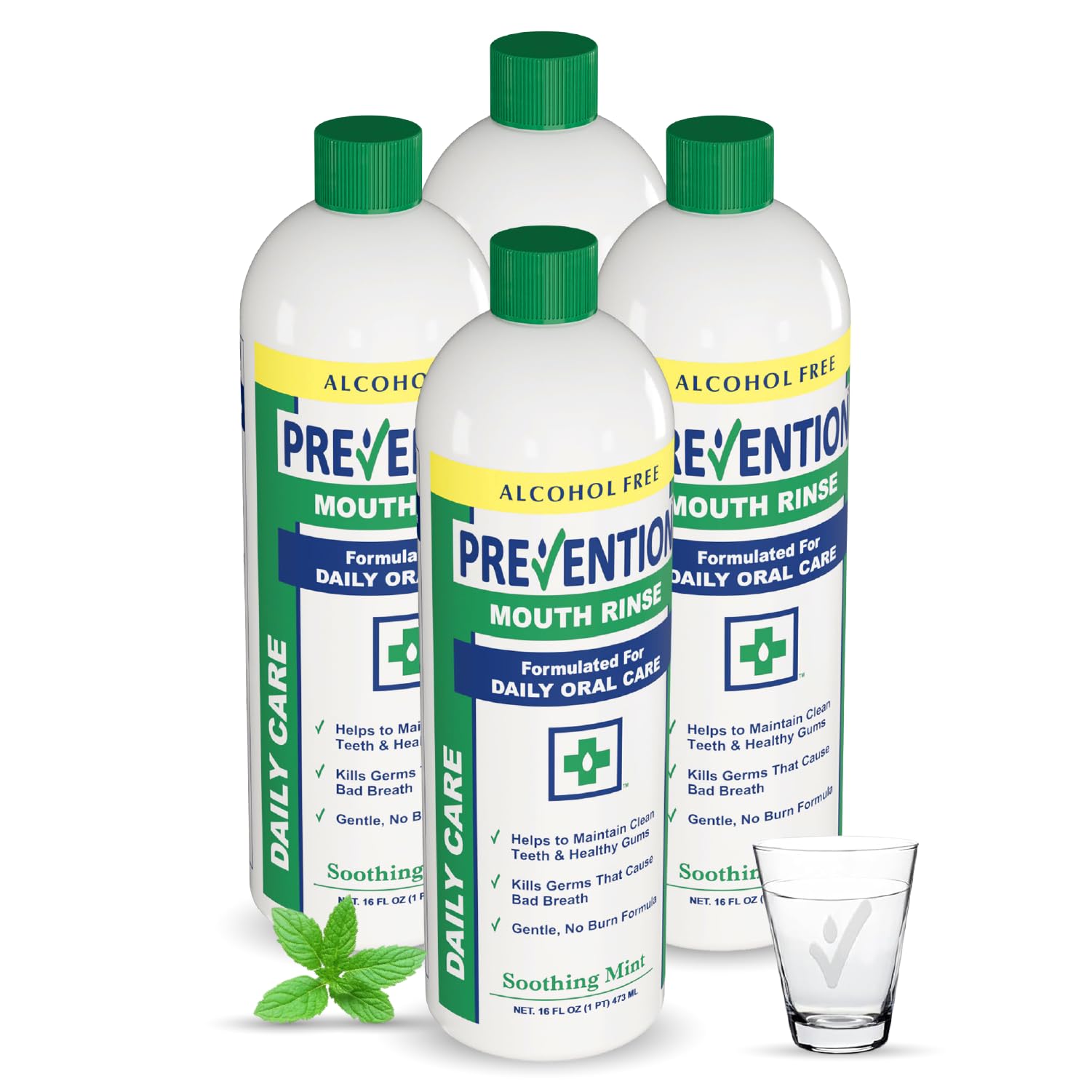 Prevention Daily Care Mouthwash Alcohol-Free | Value 4 Pack, Gentle Hydrogen Peroxide Mouthwash, The Original Alcohol Free Mouthwash