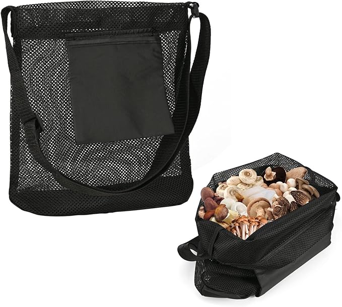 HANZIUP Mushroom Hunting Bag, Foraging Pouch, Mesh Morel Mushroom Bag, Fruit Picking