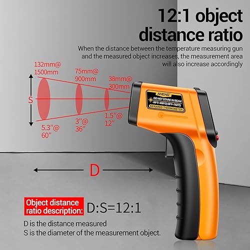 Miniatura 4 de TH201-122.0 F752.0 F -58752 Termómetro infrarrojo sin contacto Termómetro IR Probador de temperatura digital de mano Termómetro industrial para