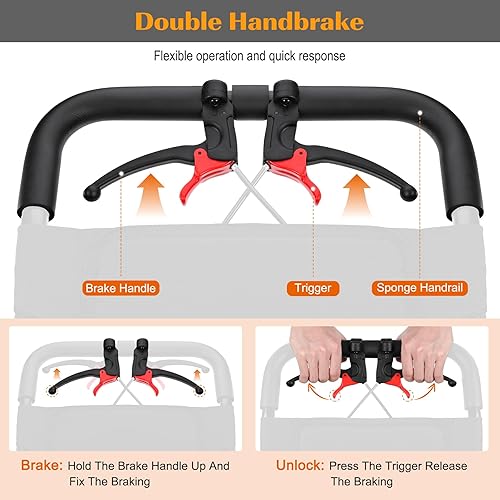 Miniatura 4 de Silla de ruedas ligera, silla de ruedas plegable portátil con frenos de mano de bloqueo, sillas de ruedas plegables para adultos y personas mayores,