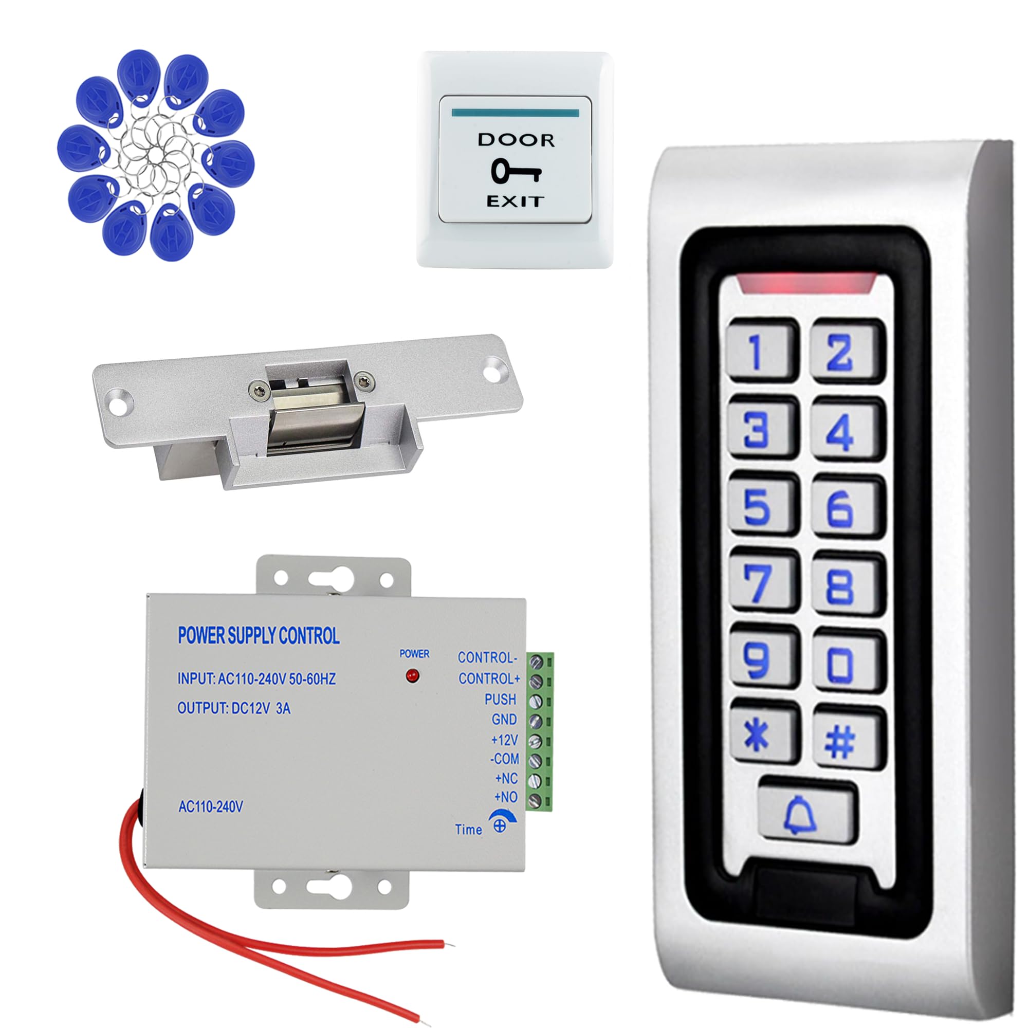 Zutrittskontroll-Set mit wasserdichter Metalltastatur